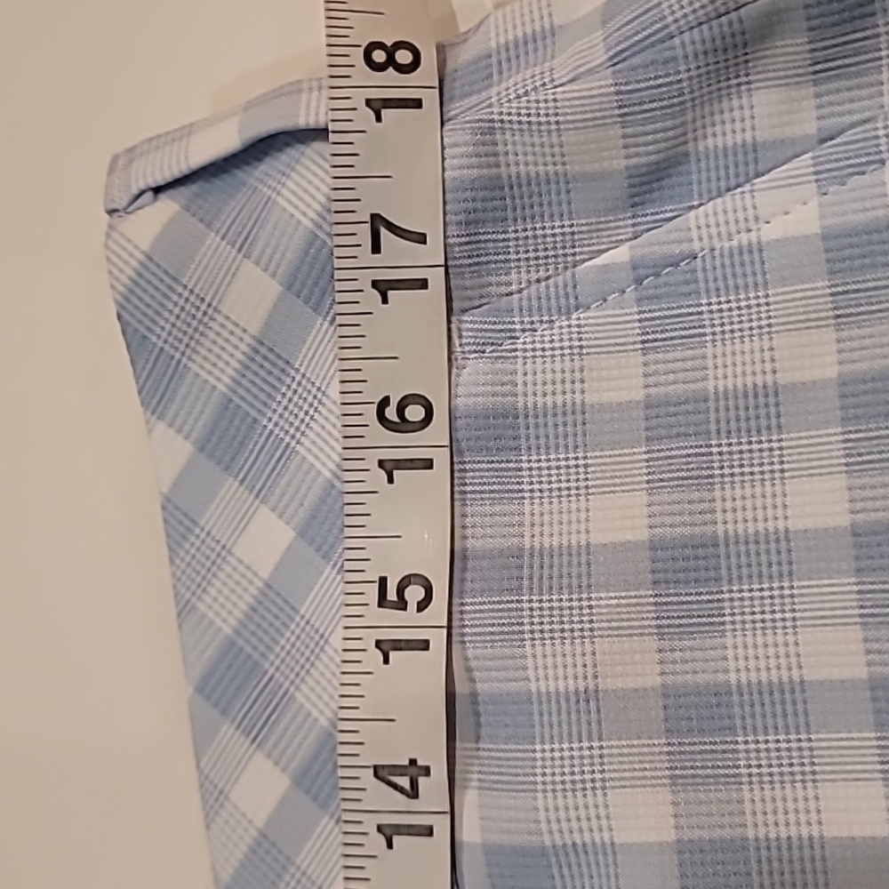 Walter Hagen Plaid Golf Shorts Light Blue White 36W - Picture 10 of 11